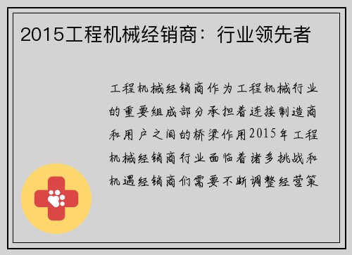 2015工程机械经销商：行业领先者